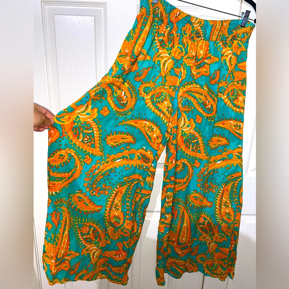 Paisley Coco Bianco Wide Leg Flow Pants